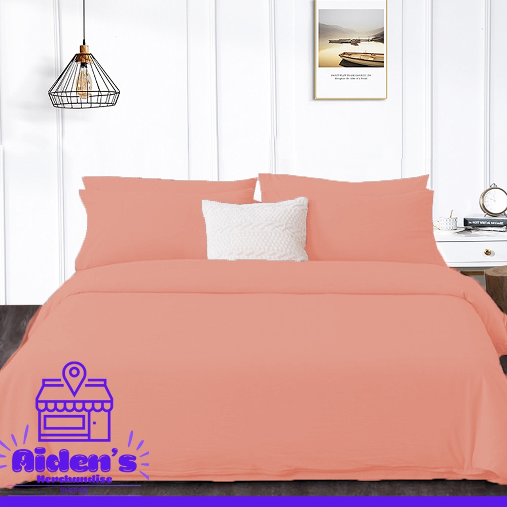 Aidens Merchandise 4in1 Plain Bedsheet ( 2 pillowcases, 1 Fitted Sheet