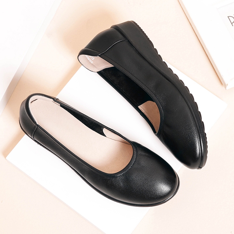 Leather Comfortable Flat Work Shoes Womens' Fashion Work Shoes