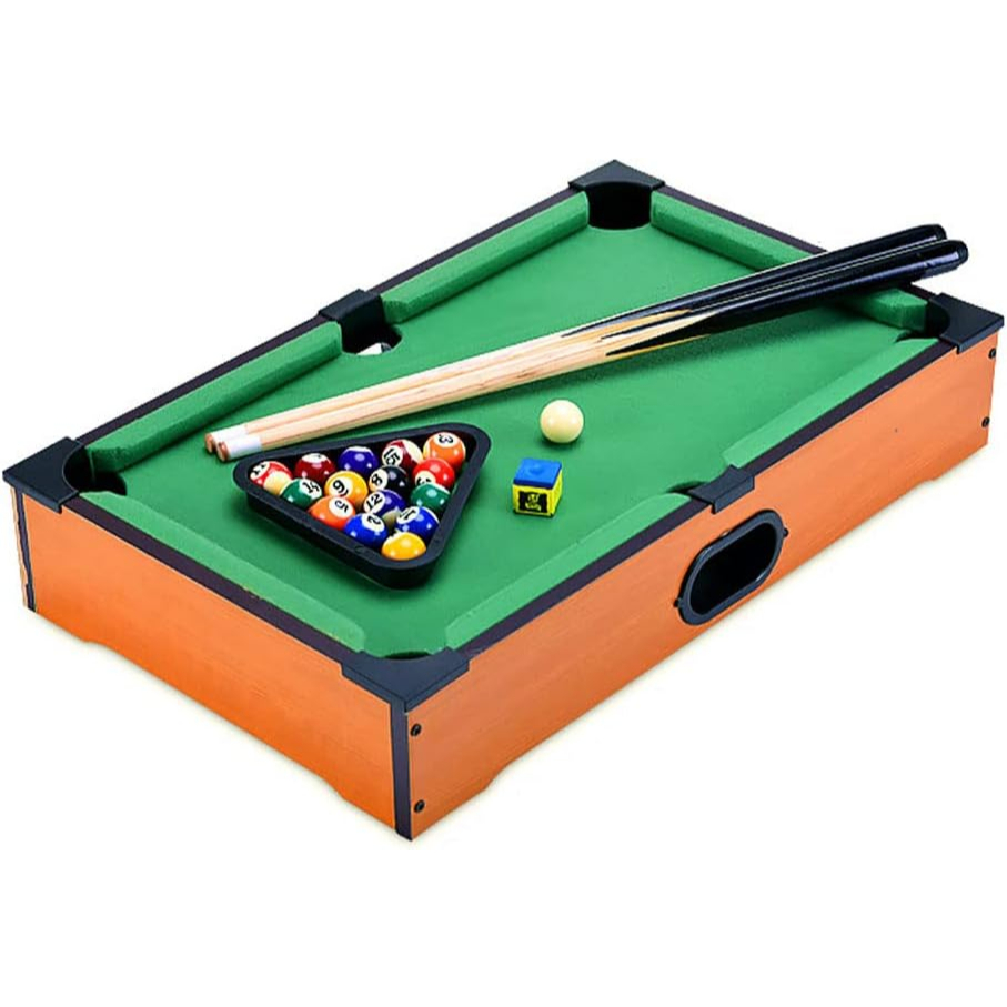 Mini Billiards Table Top Pool Set Balls Playset Home Play Easy to ...