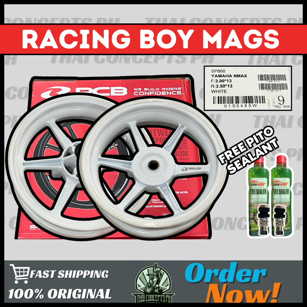 RACING BOY MAGS FOR NMAX V1 - WHITE - BY 13 ( FREE PITO AND SEALANT ...