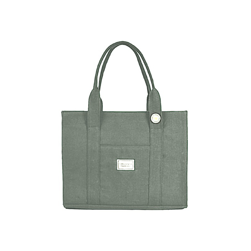 Canvas tote with leather handles best sale