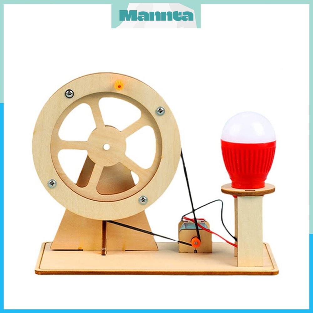 Wood Hand Crank Generator Bulb Kit Science Educational Assemble Toy ...