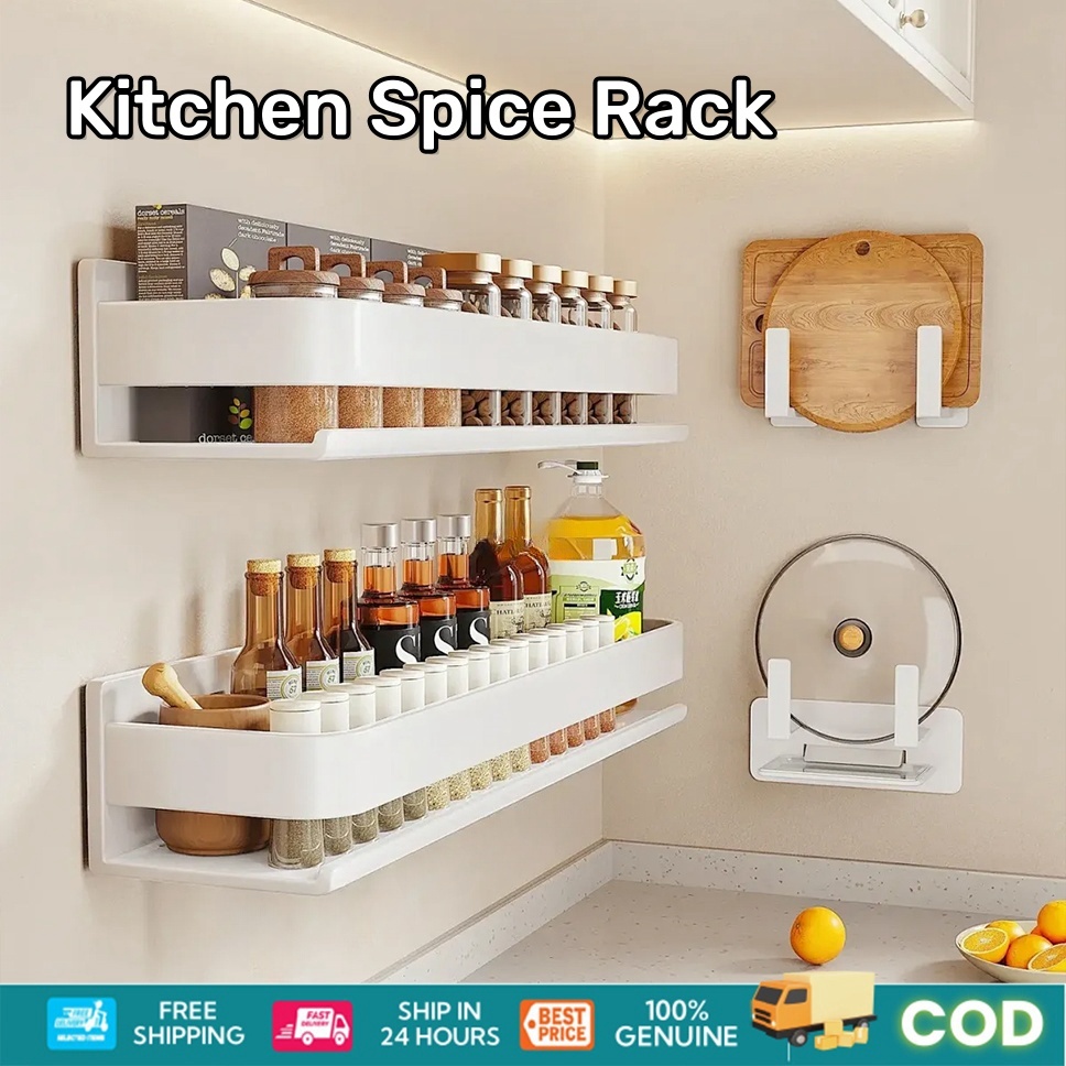 ​Wall Mounted Kitchen Spice Rack condiments organizer rack Bathroom  Stainless Steel Organizer Rack