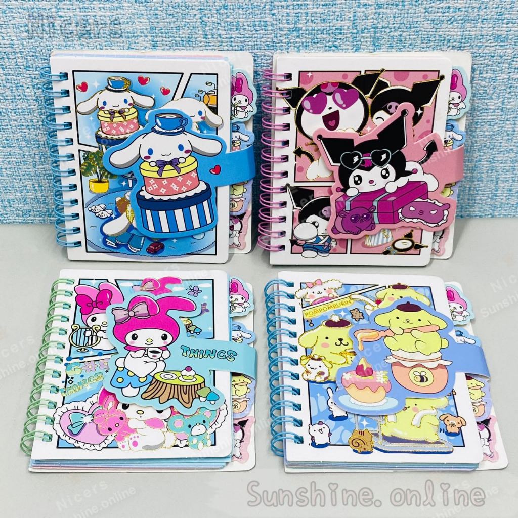 65 sheets Creative Sanrio Square Sorting Coil mini notebook for student ...