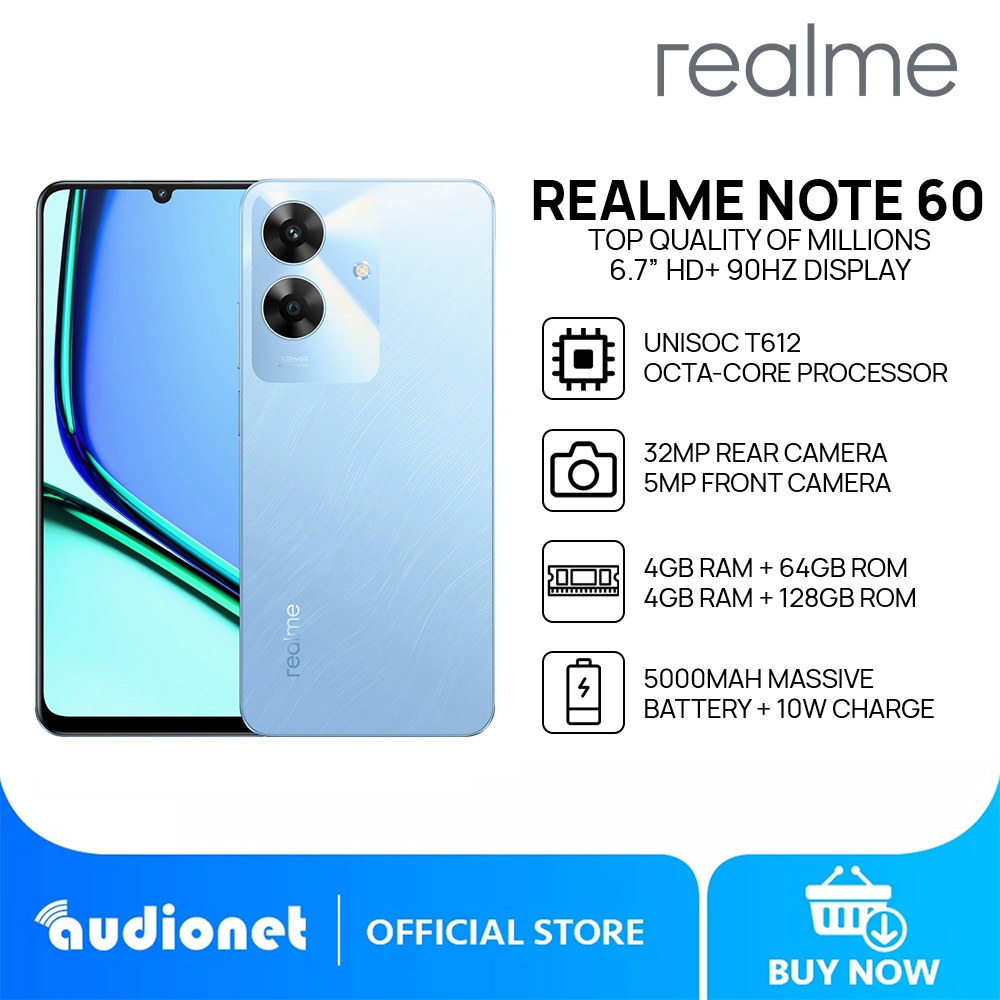 realme Note 60 Smartphone 4GB+64GB/128GB 6.7” HD+ 90Hz Display
