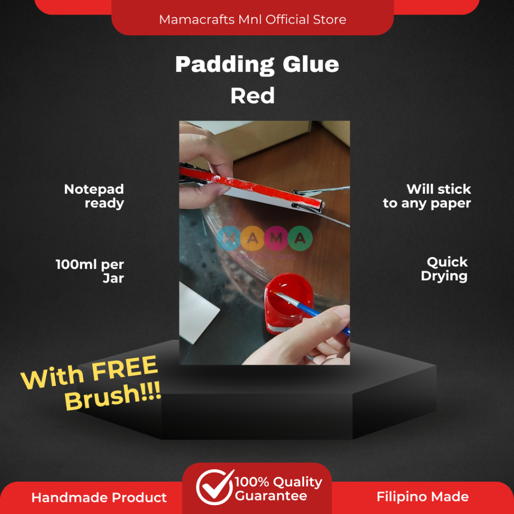 Stick-Grip 100 ml Red Padding Glue with FREE BRUSH White Glue Strong ...