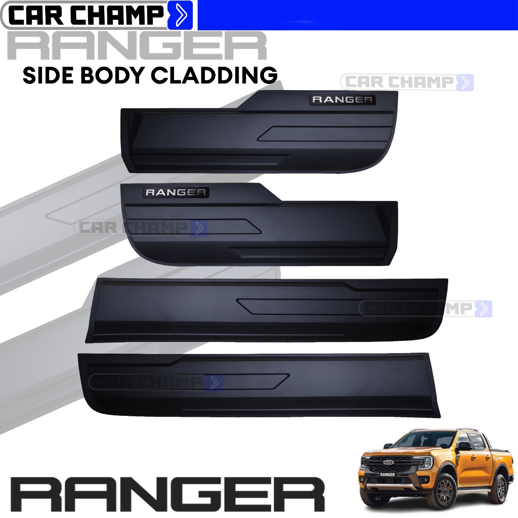 Ford Next-Gen Ranger 2023 to 2025 OEM Side Body Cladding Black WITH ...
