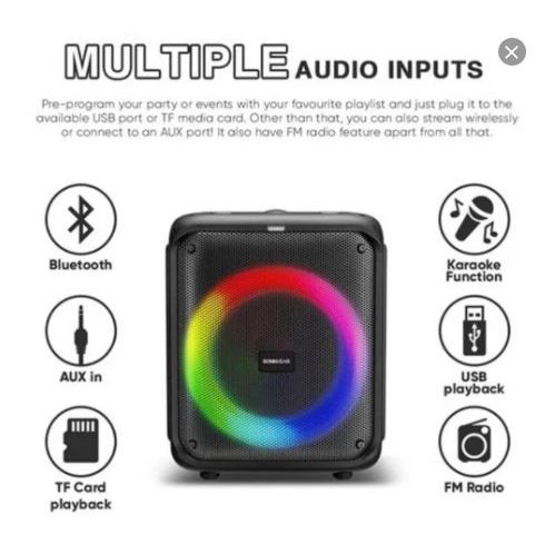 BRODU Portable RGB Light Wireless Party 8 inch Karaoke Speaker With ...