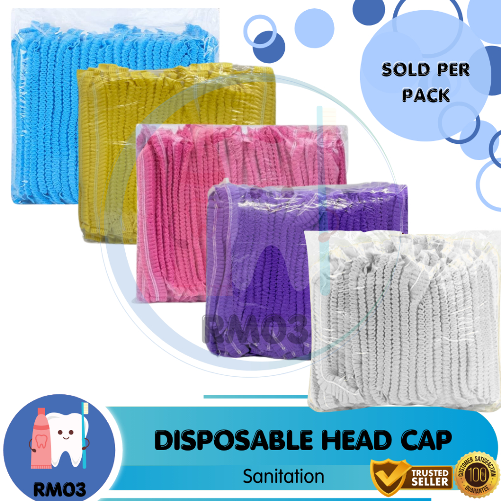 100 Pcs (Blue) Disposable Bouffant Caps, Spun-Bounded Poly - View #6