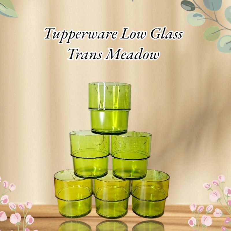 Tupperware Low Glass Trans Meadow | Shopee Philippines