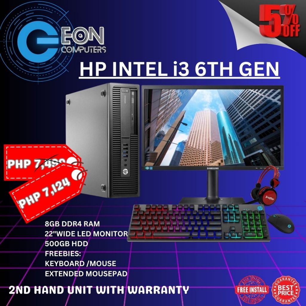 HP DESKTOP COMPLETE SET WITH FREEBIES / 2NDHAND WITH WARRANTY | Shopee ...