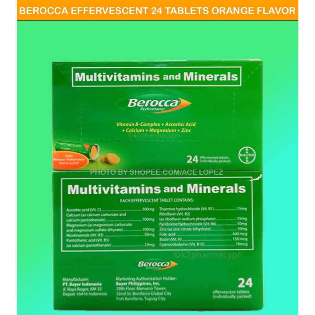 Berocca Multivitamins and Minerals 24 Tablets Orange als21207 | Shopee ...