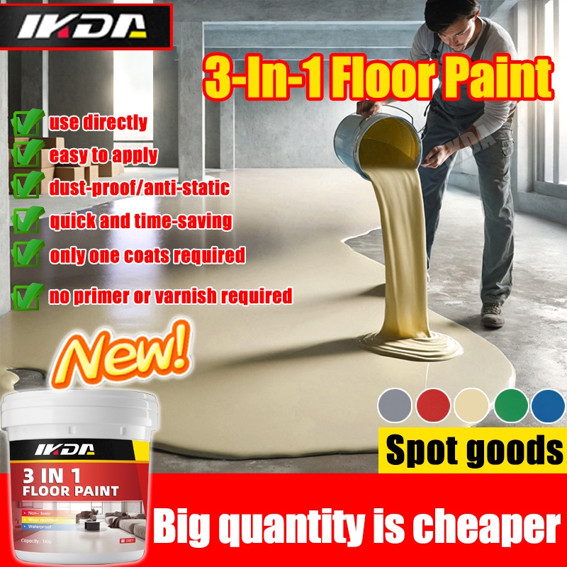 3 In 1 Cement Epoxy Floor Paint WearResistant WaterBased Flooring