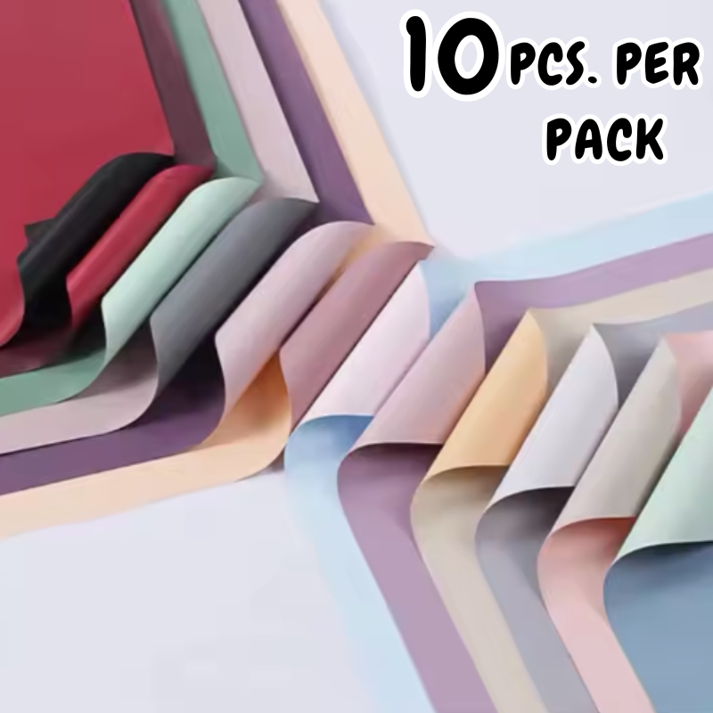 10PCS. Two Sided 58*58cm Colored Wrapper for Flower Bouquet | Shopee ...