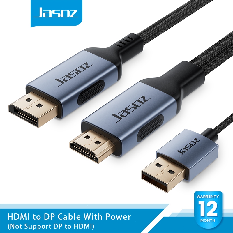 Jasoz 4K HDMI To Displayport Converter Cable HDMI To DP Male To Female ...