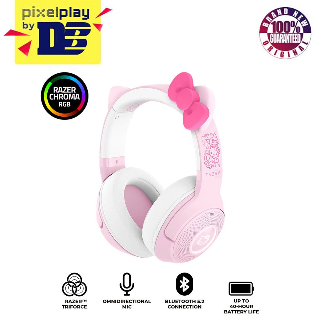 Razer Kraken Kitty V2 USB – Cuffie Gaming Cablate Con Orecchie Da Gattino RGB, Microfono Cardioide, Audio 7.1, Rosa Quarzo