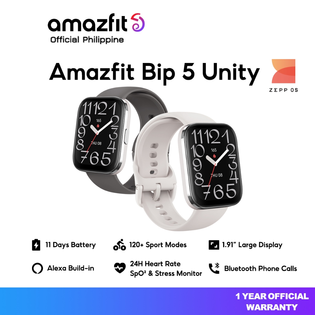 Latest Amazfit Bip 5 Unity 46mm 1.91 Large Display Smart Watch Bluetooth Phone Call Fitness Track