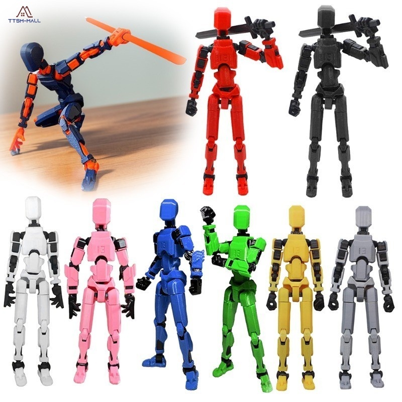 TTSM-MALL-Lucky Action Figure 3D Dummy Robot Toy Movable Figures ...