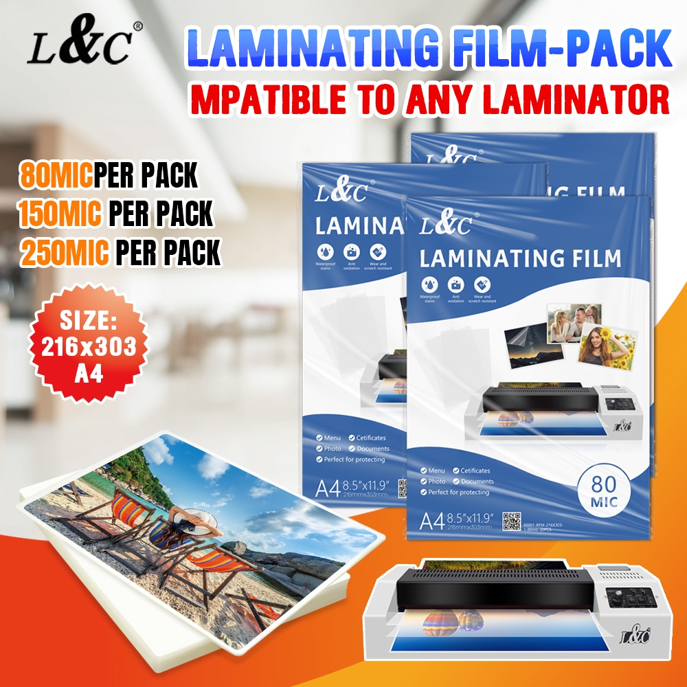 L&C Thermal Laminating Film A4 80mic ID Pass Card PET Hot Laminator ...