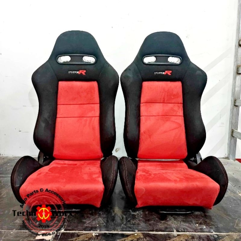 2pcs Type R Suede Universal Bucket Seats High Quality Racing Seat Civic ...