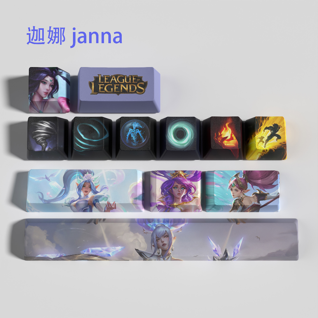 League of Legends Janna Custom PBT dye 12 keys OEM Profile Mechanical ...