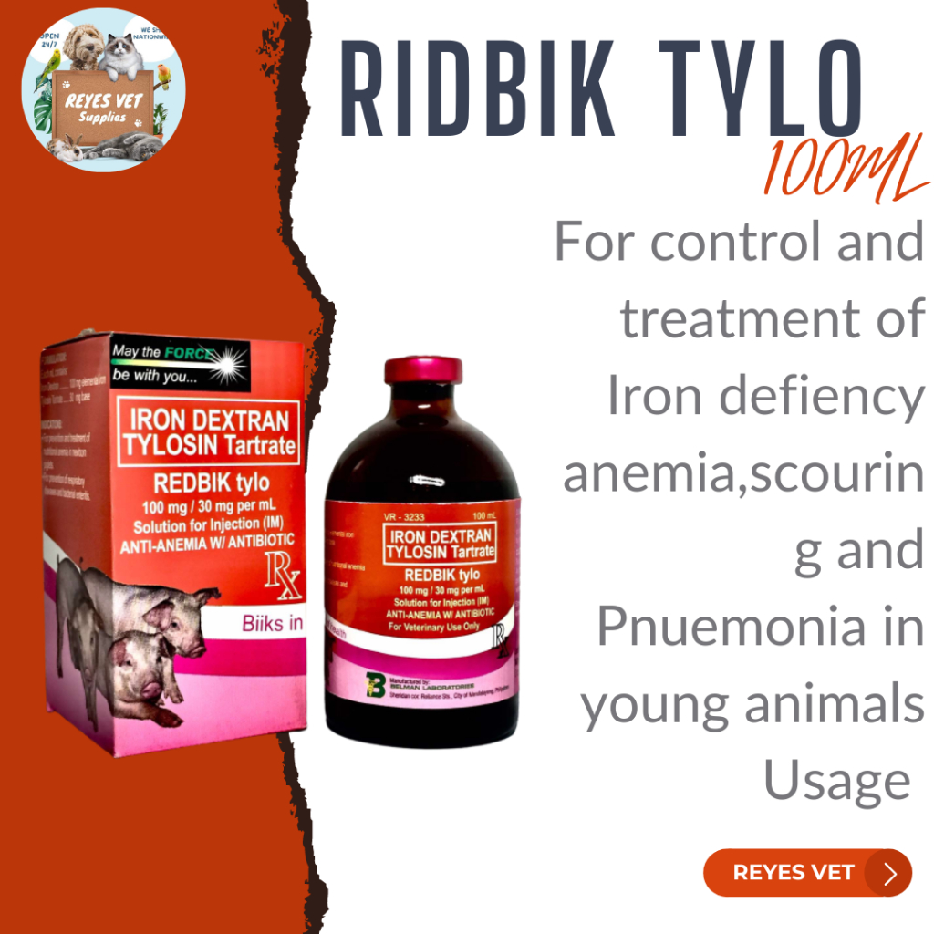 [VET SUPPORT] Redbik Tylo 100ml Solution for Injection (IM) AntiAnemia