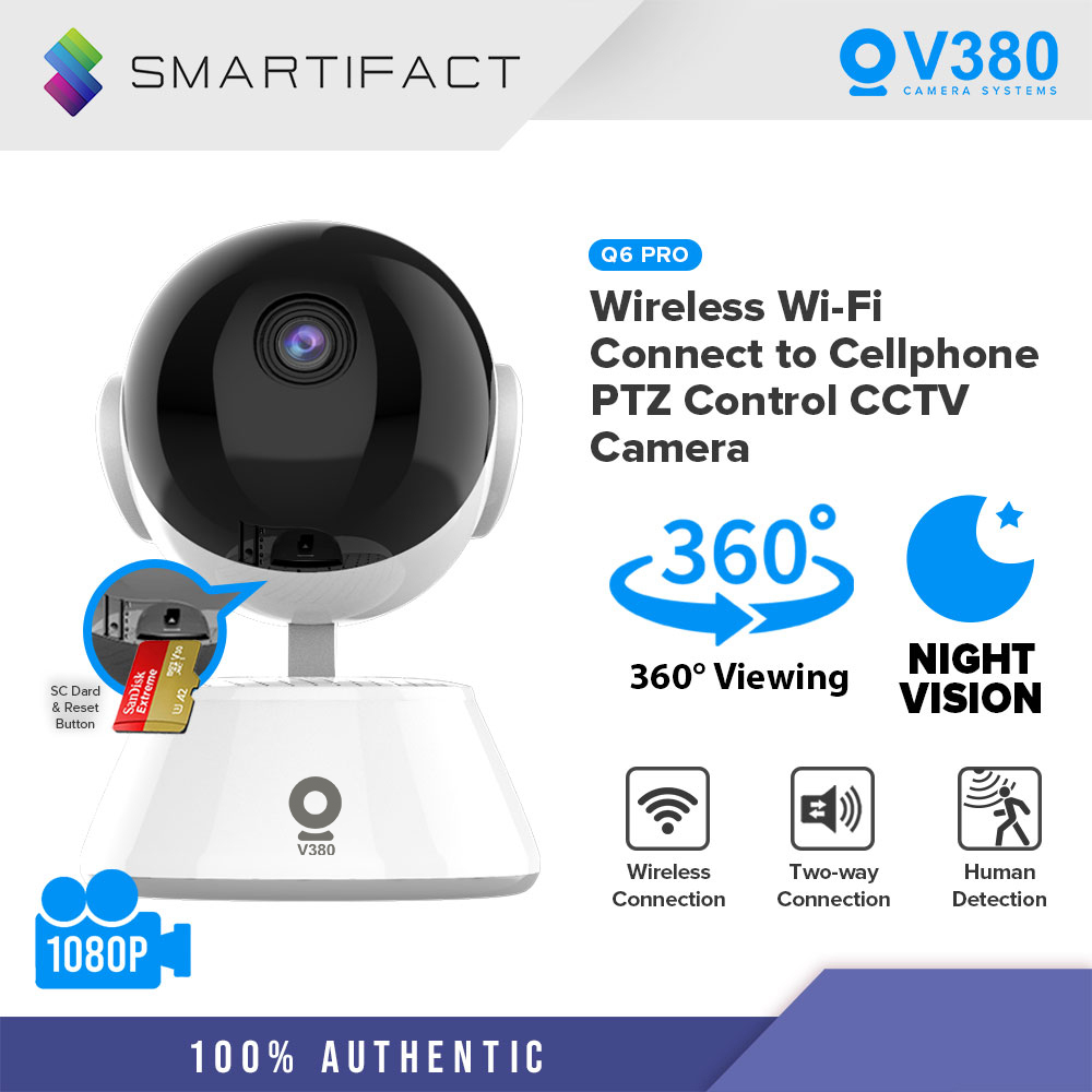 V380 Q6 Pro CCTV Camera Wifi Connect To Cellphone 1080P Smart Home ...