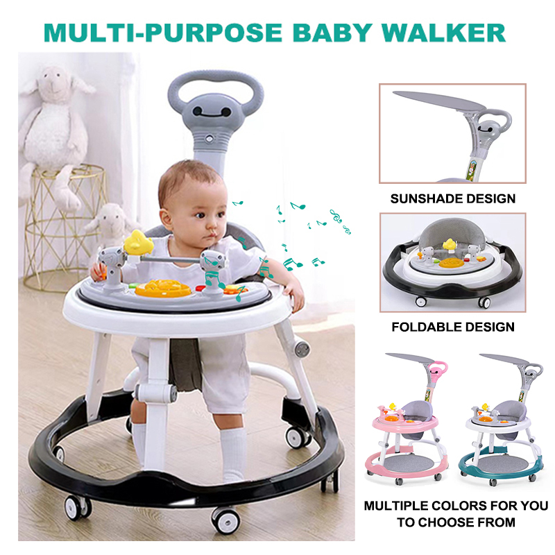 Multifunction Baby Foldable Walker Musical Baby Walker Stroller For
