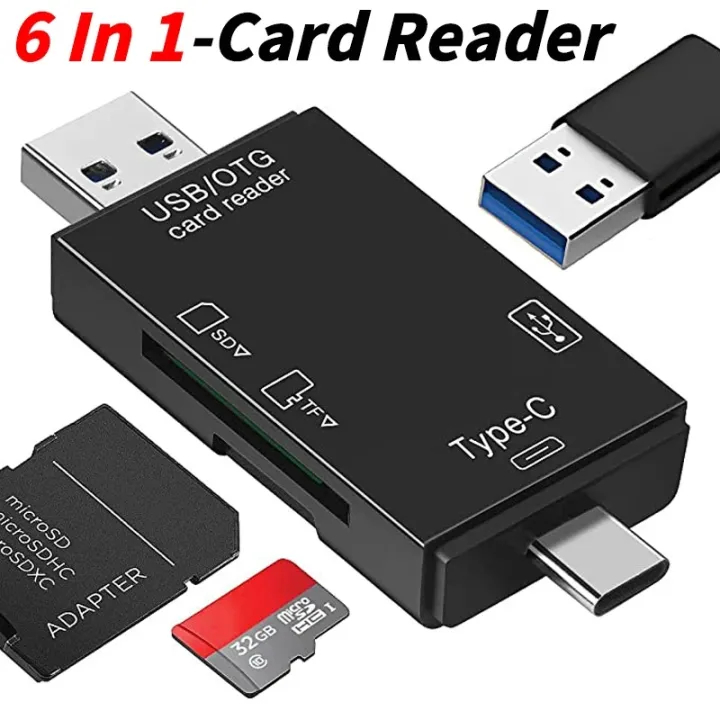 6 In 1 OTG USB SD Card Reader USB Type C Adapter Micro TF SD USB