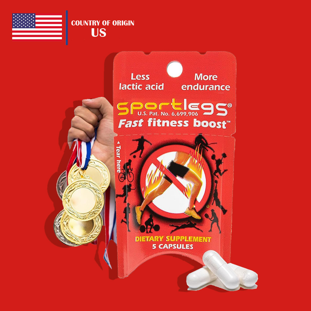 SPORTLEGS Fast Fitness Boost PreWorkout Lactic Acid Supplement, 5Cap