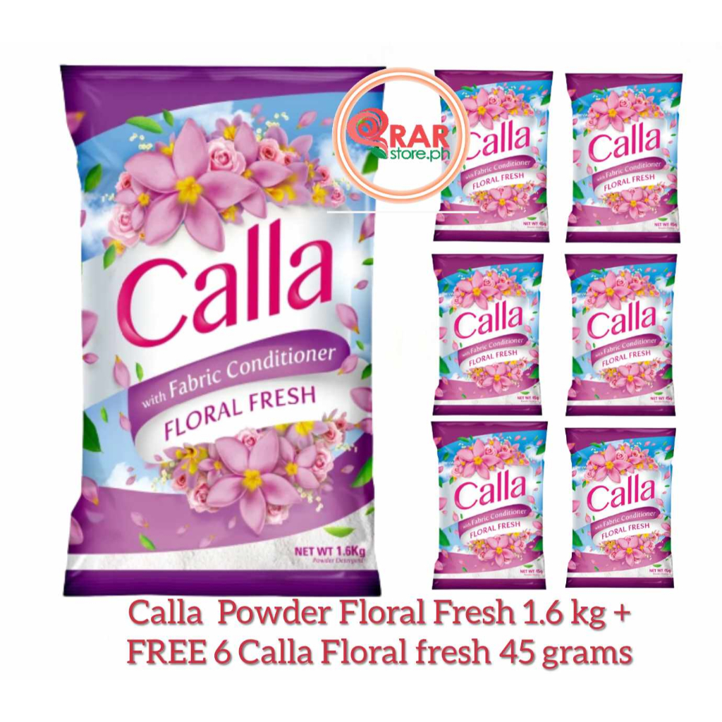 Calla Powder with Fabric Conditioner Floral Fresh 1.6kg plus 6pcs 45g ...