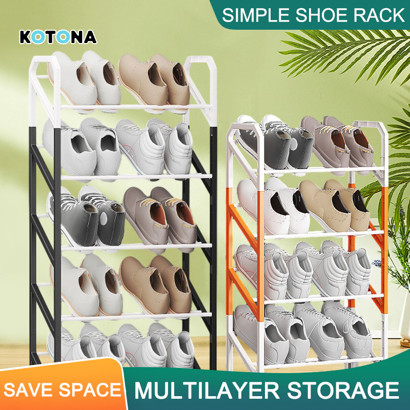 Simple No Punching Shoe Rack Tilted design two-tone patchwork ...