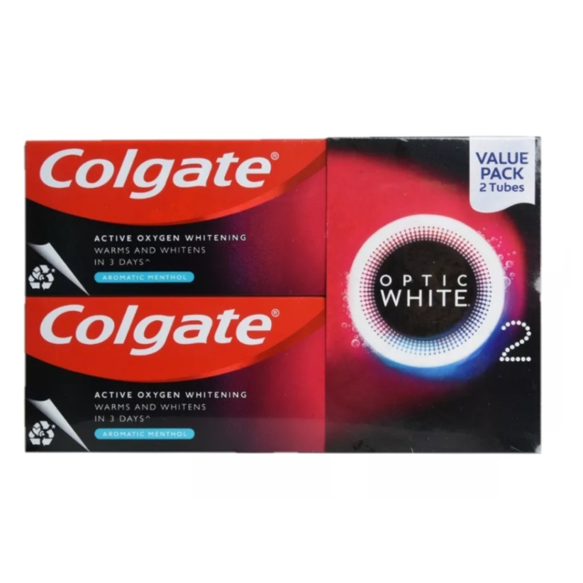 COLGATE Optic White O2 85g ( twinpack) & Colgate Optic White Mouthwash ...