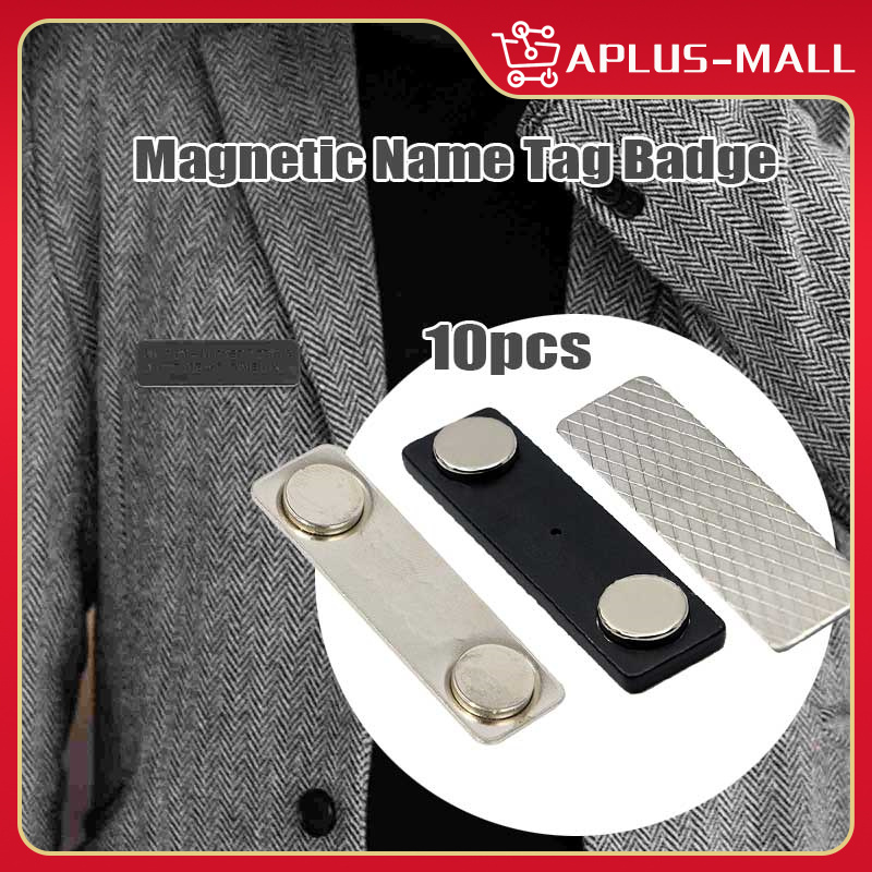10Pcs Magnetic Name Tag Badge Fastener Metal Badge Brooch For ID Card ...