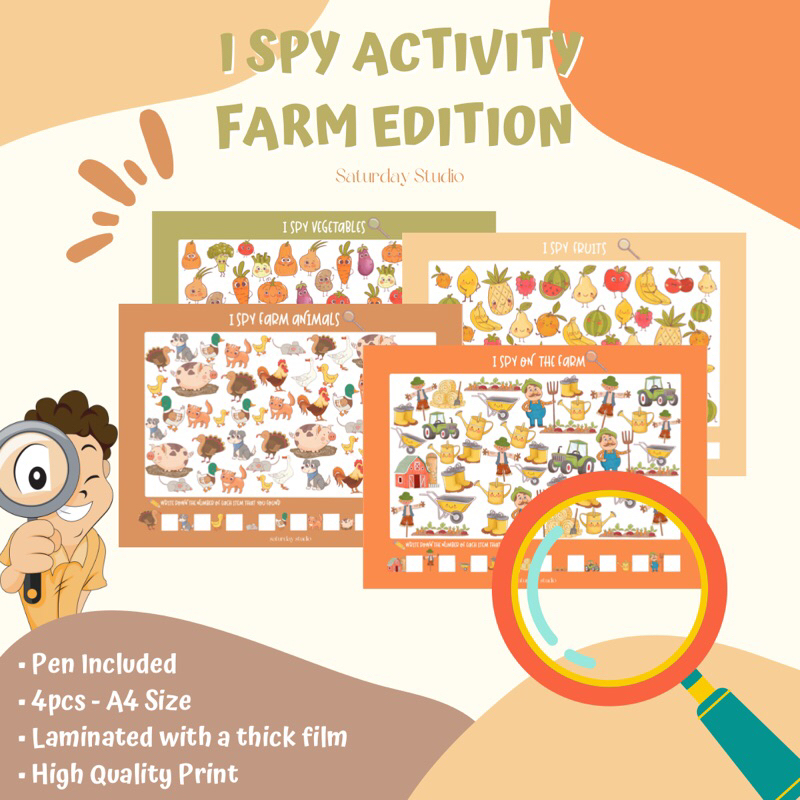 I Spy Activity - Counting Activity For Kids & Toddlers | Laminated