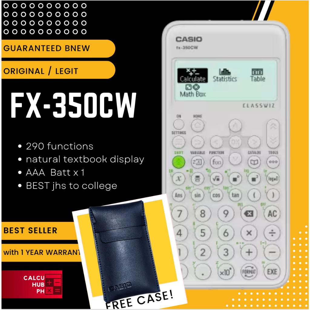 CASIO CLASSWIZ FX350CW WHITE SCIENTIFIC CALCULATOR with 12 months