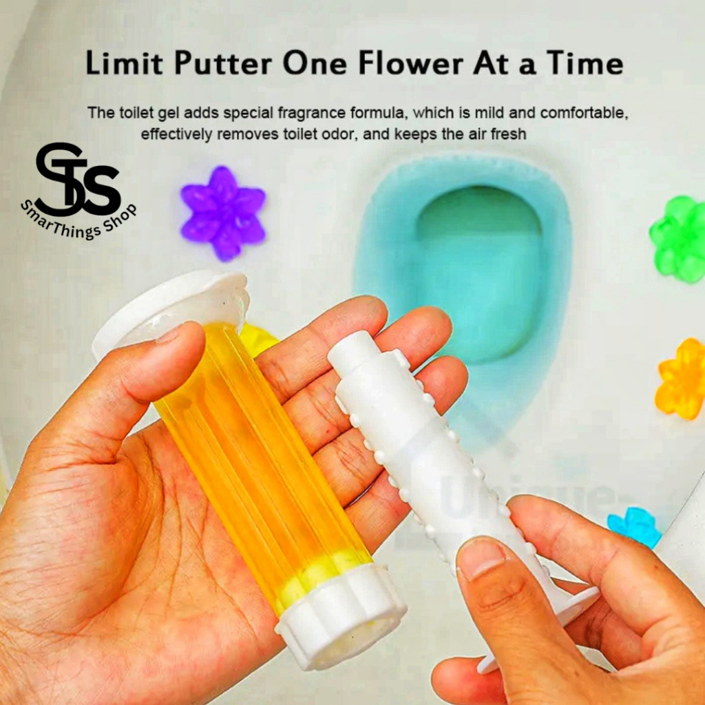 STS Gel Toilet Bowl Cleaner Flower Stamp Toilet Deodorizing Gel Stamp