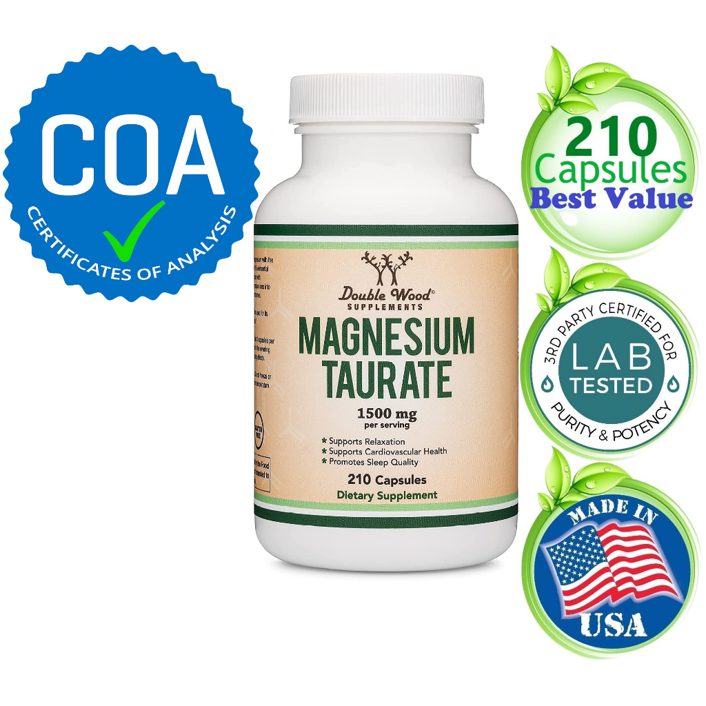 Real Magnesium Taurate 210 Caps 1500mg Enhanced Absorption Sleep