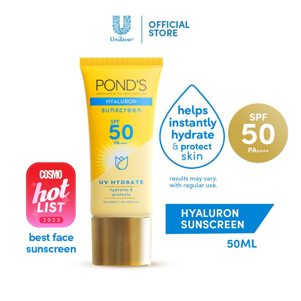 Ponds Uv Sunscreen Uv Hydrate With Hyaluron For Instant Hydration 50ml Shopee Philippines 8093