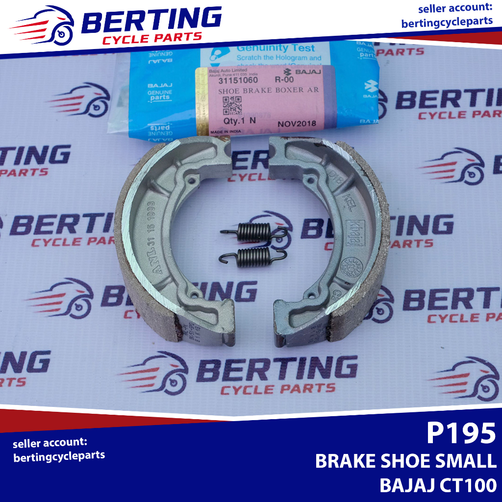 BRAKE SHOE WITH SPRING Kawasaki Bajaj CT100 Genuine 30151105 31151060 Shopee Philippines