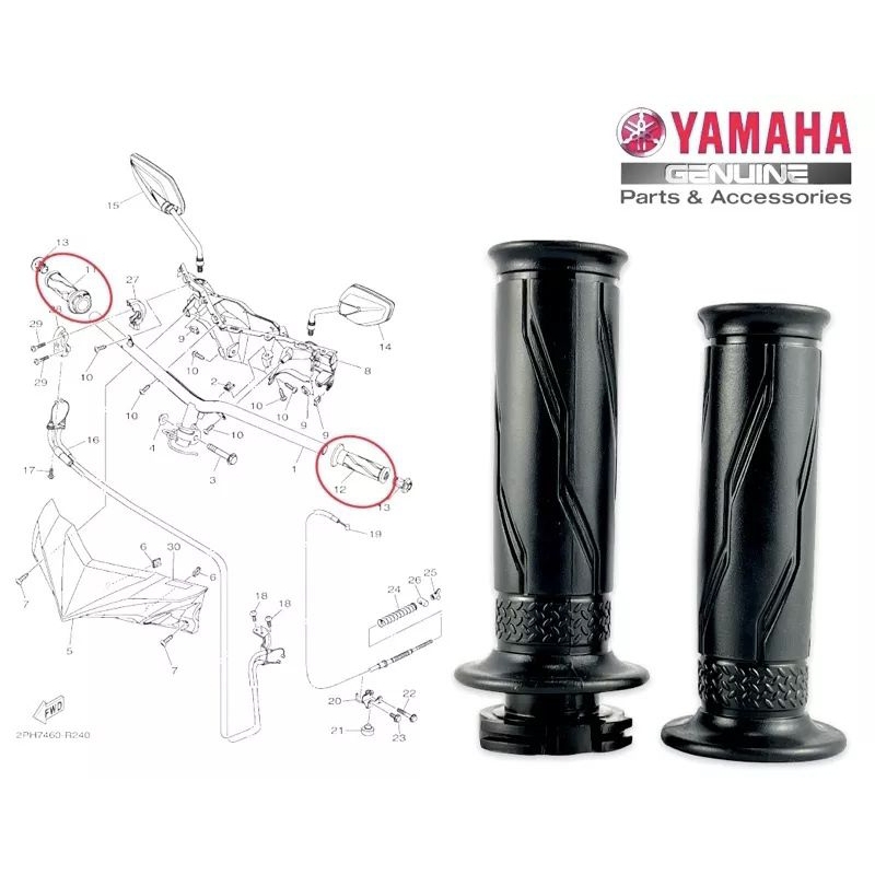 Handle Grip Set Mio i 125 / NMAX / Aerox / Sniper 150 Yamaha Genuine