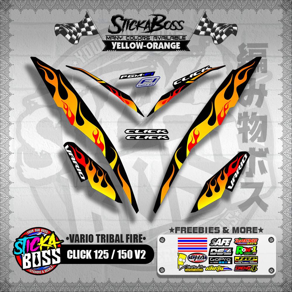 STICKER DECALS for CLICK 125 / 150 V2 (CV2VATRFI) By STICKABOSS (SOFIE ...