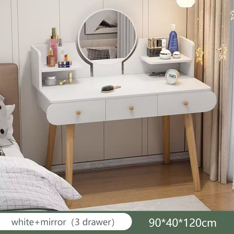 Vanity Dresser Table with Led Vanity Mirror Dresser Bedroom Table for Living Home Make up Table