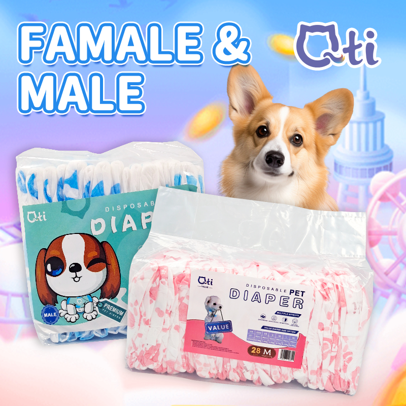 QTI Pet Diaper Dog Diaper Male Dog Female Dog 100 Cotton High Quality