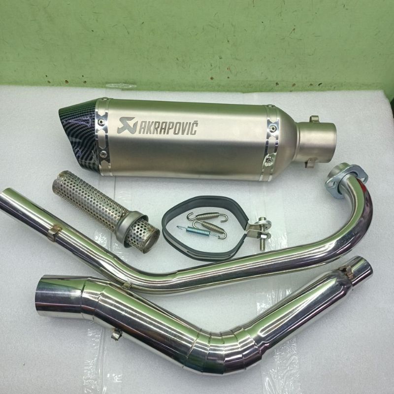 Akrapovic 370mm Double Outlet with Elbow for Yamaha R15 V1-V2 | Tfx 150 ...