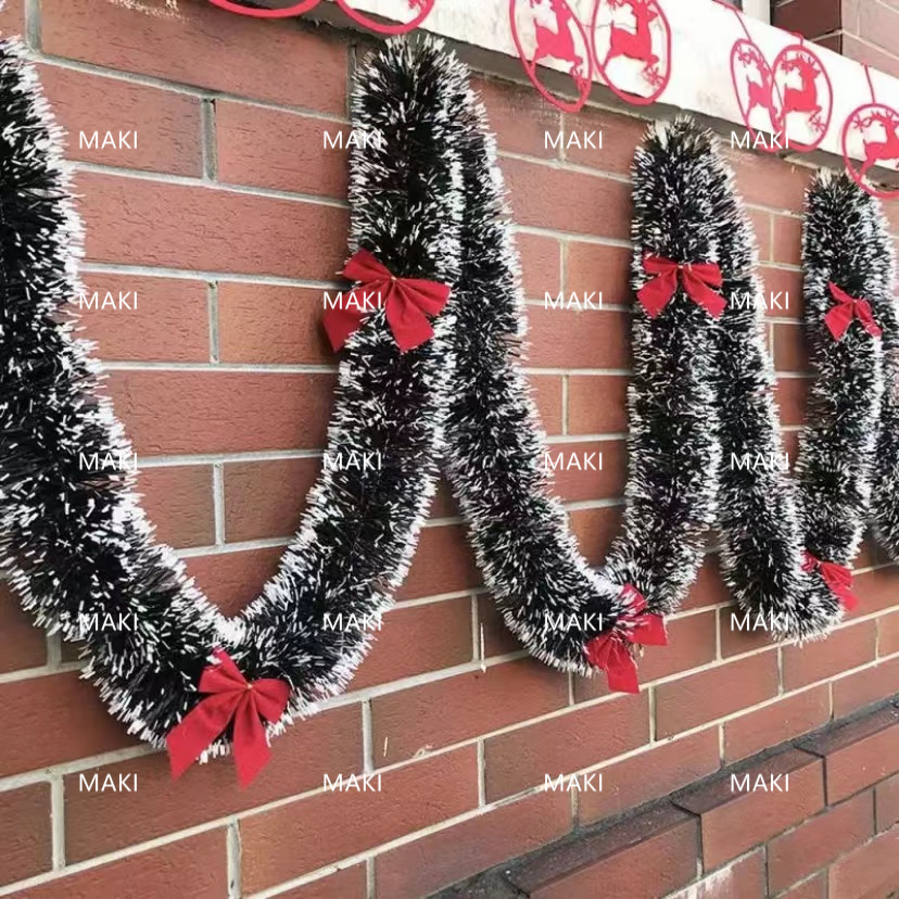 1.6m green/snow design christmas garland/decor/ribbon/prop,christmas ...