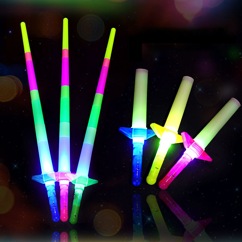 Flashing Stick Props Toys For Kids Party Boy Gift 4 Section Extendable ...