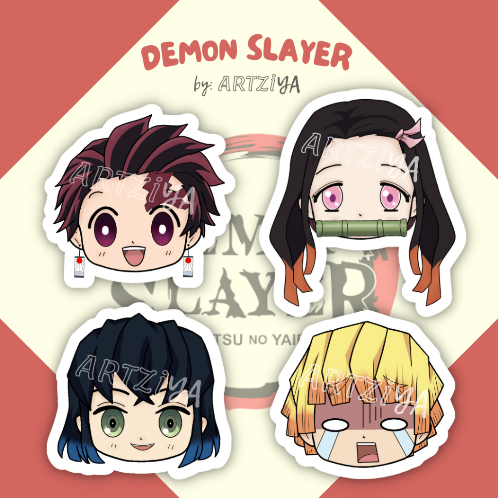 Demon Slayer: Kimetsu no Yaiba Sticker Pack (4 pcs) | Vinyl Waterproof ...