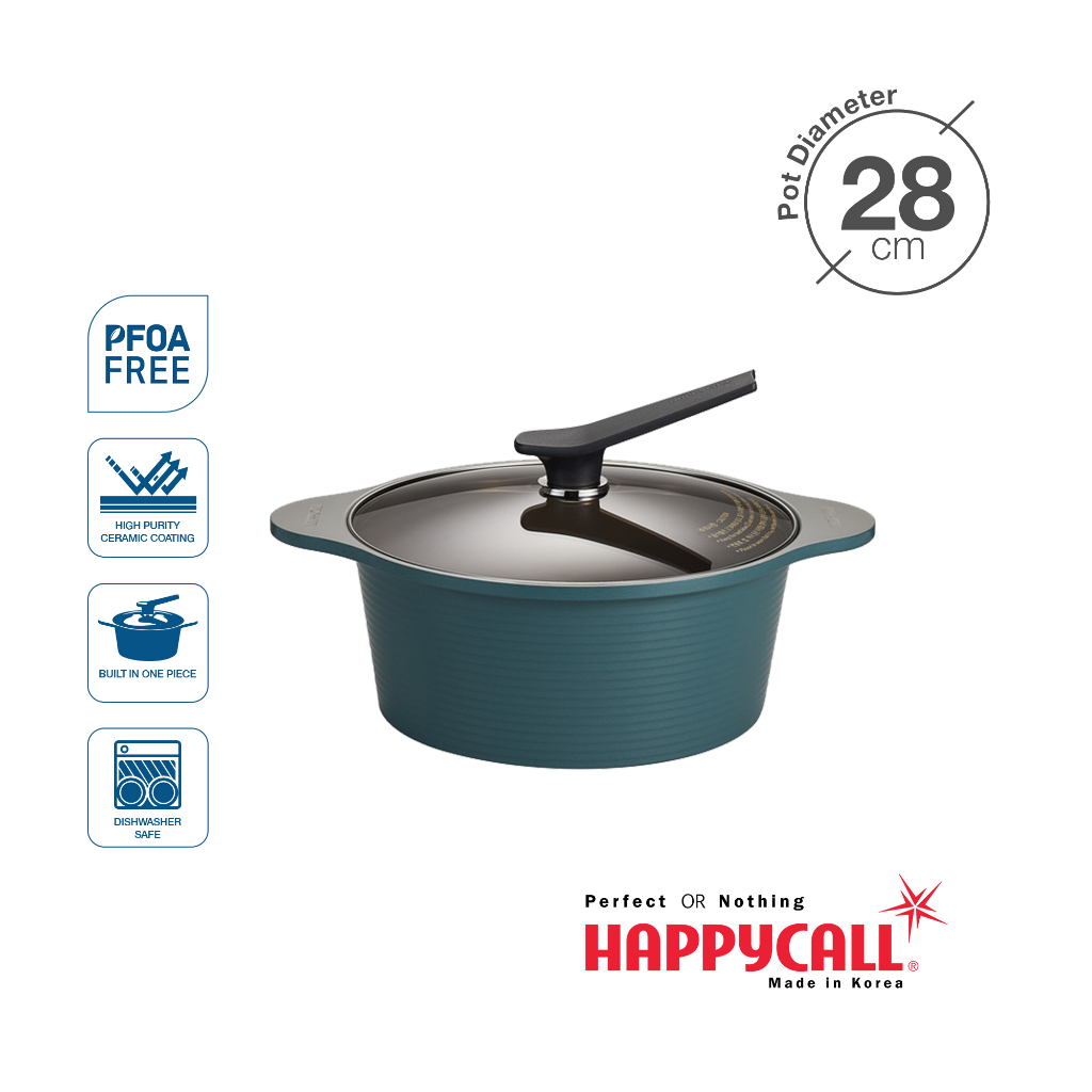 HAPPYCALL Onde Pot Ceramic NonStick Coating Dishwasher Safe And