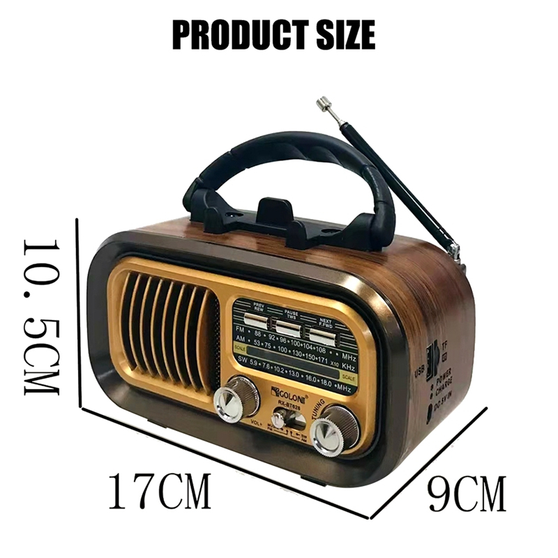 Retro FM/AM/SW Radio Full Band Portable Radio Receiver Wireless